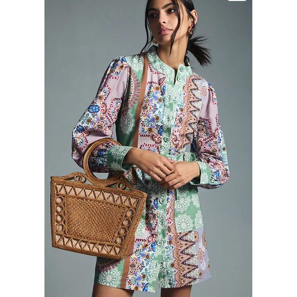 Anthropologie x Kachel Buttondown Mini Dress Multicolor Size L NWT - Picture 2 of 12
